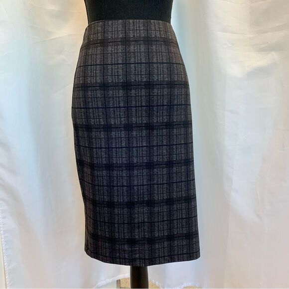 Philosophy brown gray plaid check pencil skirt Sz M - Picture 2 of 11